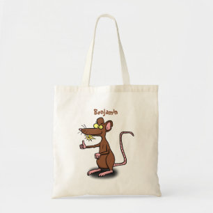 Bolsa Tote Rato castanho-bonito deita um desenho animado