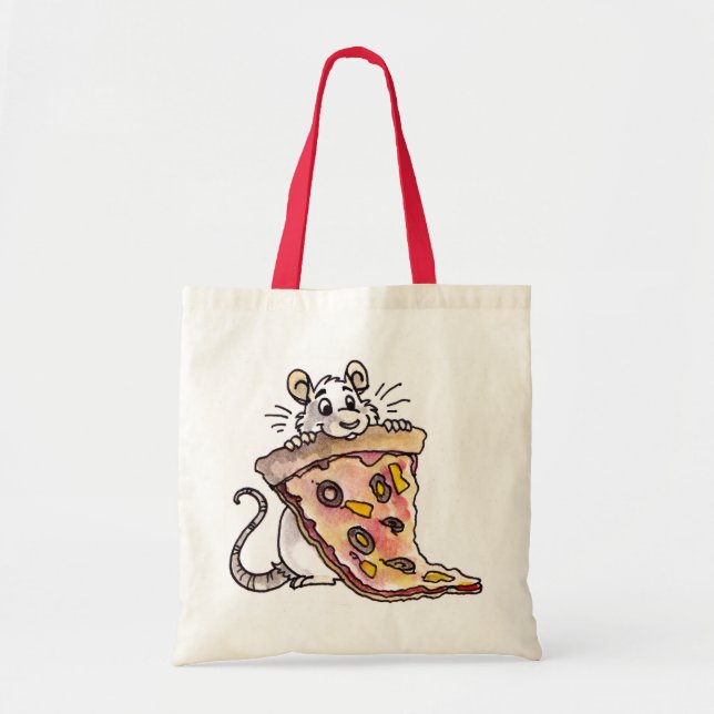 Bolsa Tote Rato com saco da pizza (Frente)