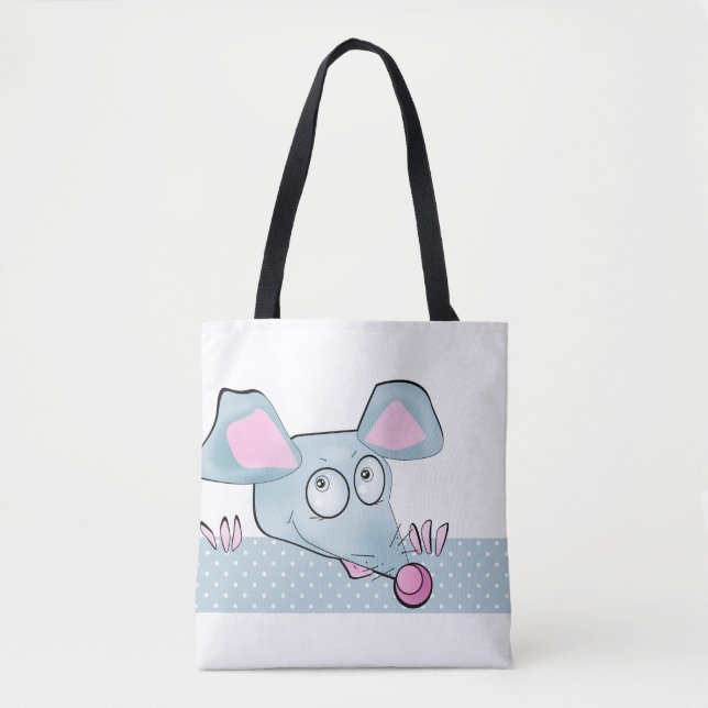 Bolsa Tote Rato de desenho animado bonito Crianças do símbolo (Frente)