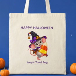 Bolsa Tote Rato de Halloween Personalizado Carregando Milho D
