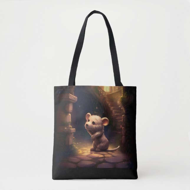 Bolsa Tote Rato Pequeno e Bonito Adorável (Frente)