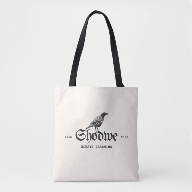 Bolsa Tote Raven Crest Sempre Aprendendo (Frente)