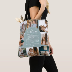 Bolsa Tote Razões Turquesa pelas quais Amamos Você Mãe Foto e