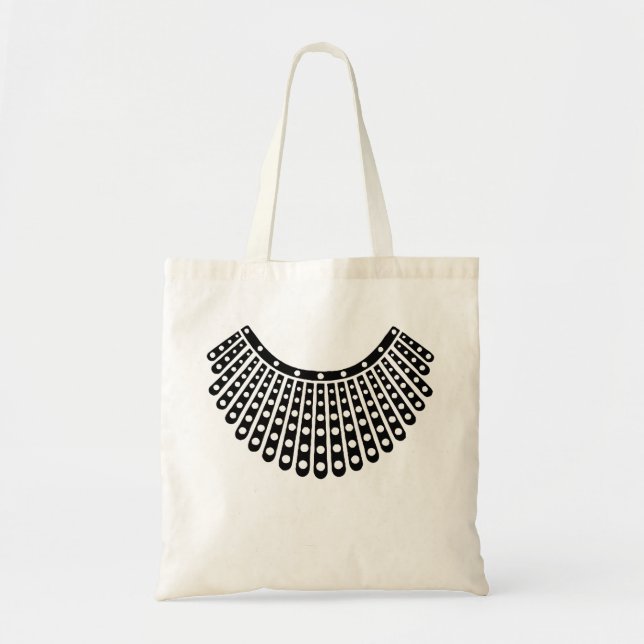 Bolsa Tote RBG notório, Ruth Bader Ginsburg, RBG Collar (Frente)