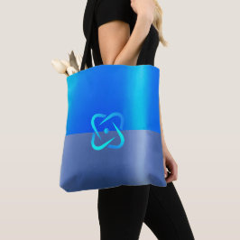 Bolsa Tote Real Azul e Azul Escuro - Efeito Metálico