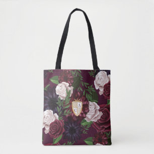 Bolsa Tote Real Muse Medieval Fantasy Crest & Floral Weding