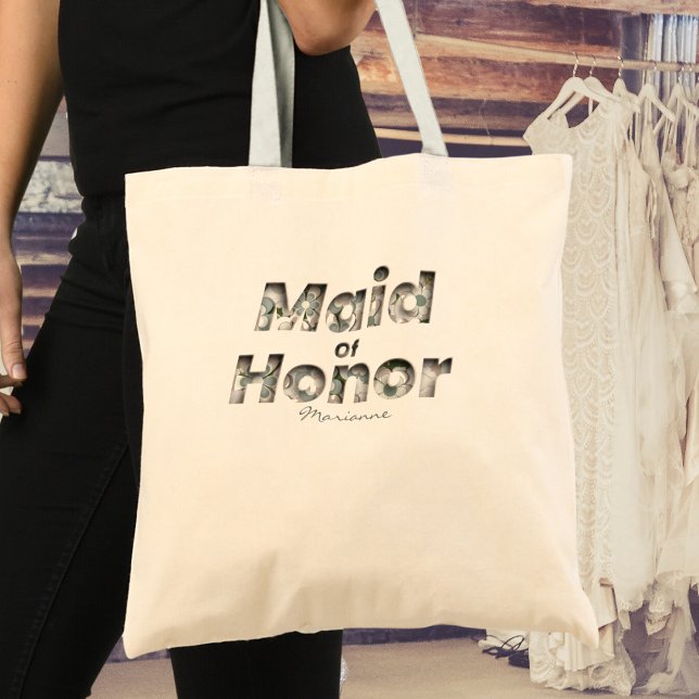 Bolsa Tote Rebaixado 3D Bonito Retro Verde Branco Dama de Hon (Criador carregado)