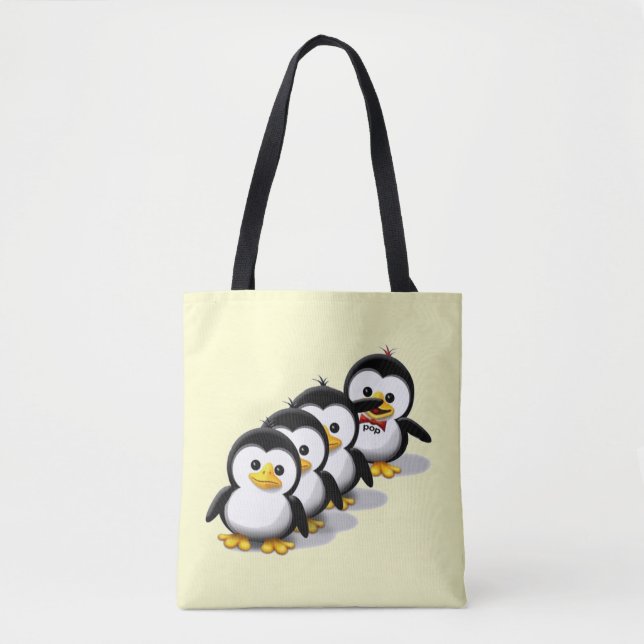 Bolsa Tote Rebanho dos pinguins (Frente)