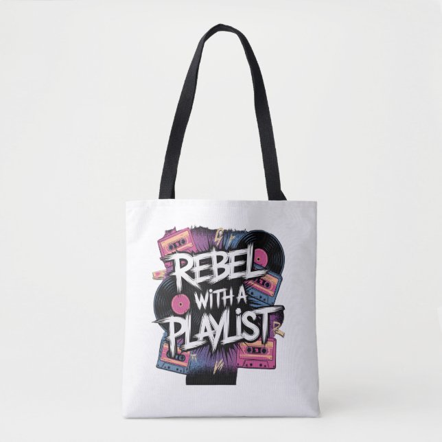 Bolsa Tote Rebelar Com Uma Lista De Reprodução (Frente)