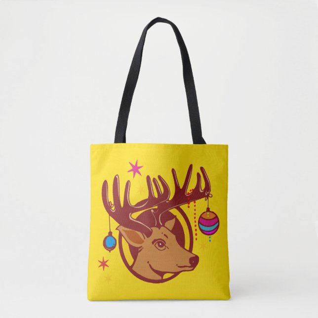 Bolsa Tote Rebelde com Enfeites de natal + sua ideia (Frente)