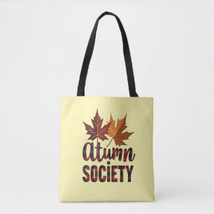 Bolsa Tote Recaída de Xadrezes da Sociedade do Outono