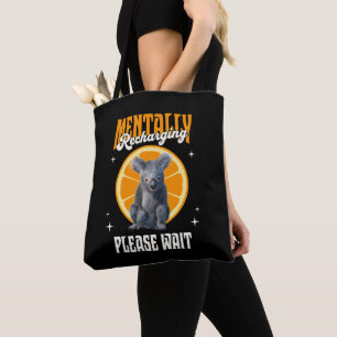 Bolsa Tote Recarregando Mentalmente o Humor de Introvertido d