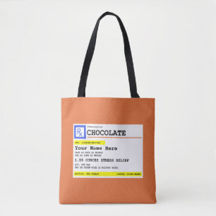 Bolsa Tote Receita Chocolate Personalizado Doente Engraçado