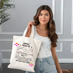 Bolsa Tote Receita de Torta de Nozes Doce Caseira Presente de
