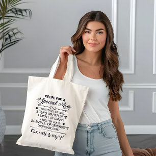 Bolsa Tote Receita para Presente do Dia das Mães para Mãe Esp