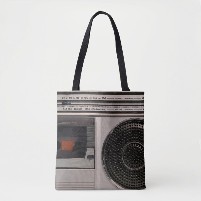 Bolsa Tote Reco de cassete de rádio estéreo portátil retroatu (Frente)