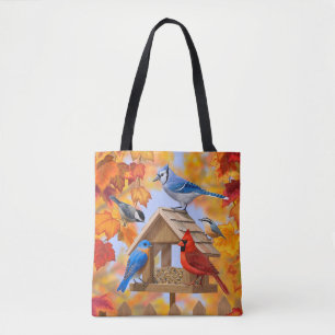 Bolsa Tote Recolha do alimentador de aves de outono