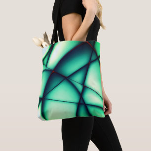 Bolsa Tote Recortes sem forma erguidos, verde a bege esverdea