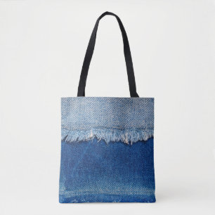 Bolsa Tote Recusar jeans. Tecido denim estampado estampado co