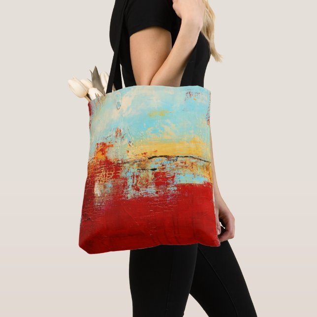Bolsa Tote Red Alaskan Abstrato (Close Up)