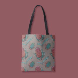 Bolsa Tote Red Banksia Watercolor - Flor Nativo Australiano