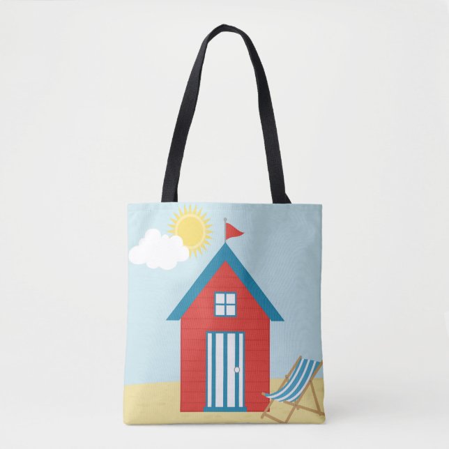 Bolsa Tote Red Beach Hut (Frente)