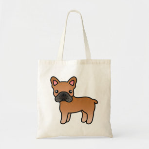 Bolsa Tote Red Cartoon French Buldogue