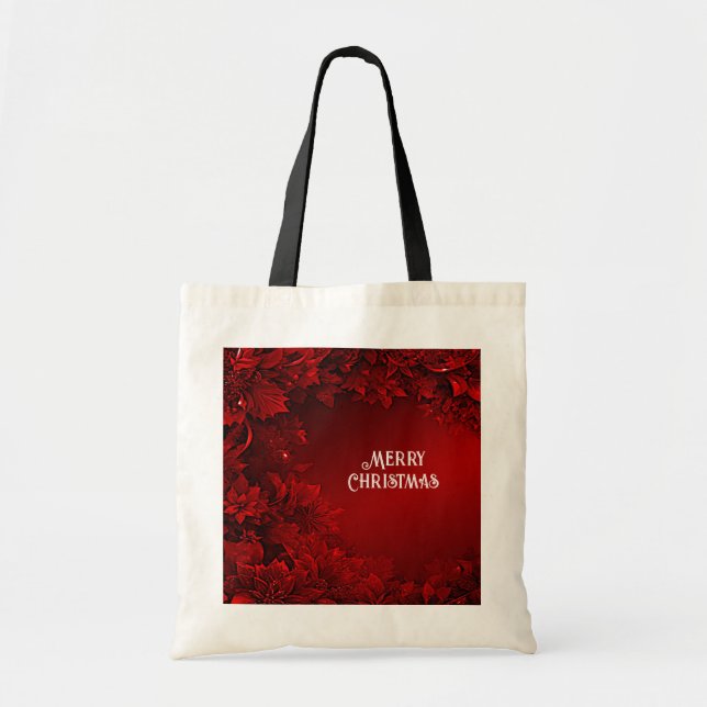 Bolsa Tote Red Deixa Floral Feriado Tote Bag (Frente)