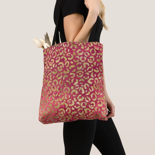 Bolsa Tote Red Dourado Glam Leopardo (Close Up)