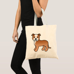 Bolsa Tote Red E White Staffordshire Bull Terrier