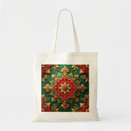 Bolsa Tote Red Green Decorative Holiday Tote Bag