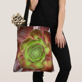 Bolsa Tote Red Green Succult Plant
