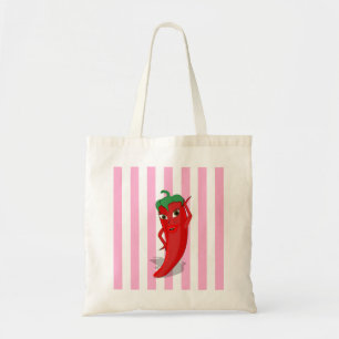 Bolsa Tote Red Hot Pepper Diva White Strips Rosa