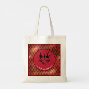 Bolsa Tote Red I Love Comprando Dragon Head & Scales Tote Bag