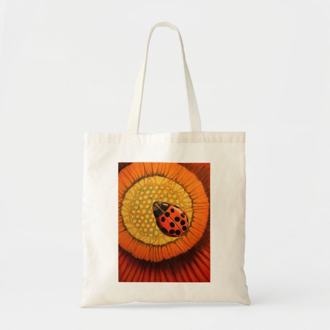 Bolsa Tote Red Ladybug na Flor (Frente)