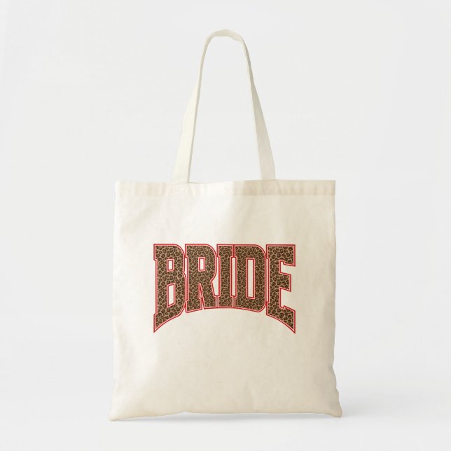 Bolsa Tote Red + Leopard Print Varsity BRIDE (Frente)