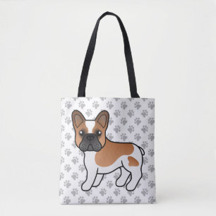 Bolsa Tote Red Piebald French Bulldog Cute Cartoon Dog