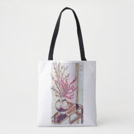Bolsa Tote Red Plum Blossoms