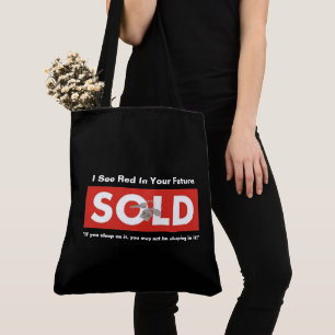 Bolsa Tote Red Real Estate - Sinal de Bolsa, Compro de compra