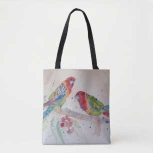 Bolsa Tote Red Rosella, Parrot Watercolor, na Austrália