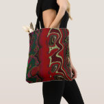 Bolsa Tote Red Scramble<br><div class="desc">Red Scramble. Multicoloured abstract in red,  white. green,  pink with a strong added texture.</div>