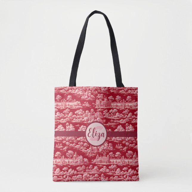 Bolsa Tote Red Toile de Jouy (Frente)