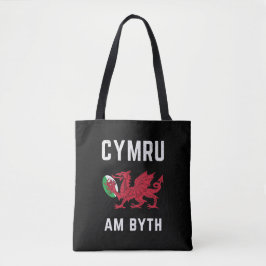 Bolsa Tote Red Welsh Dragon Cymru Roots Rugby Fan Wales Flag