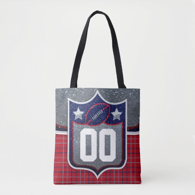 Bolsa Tote Red White and Blue School Football Jersey (Frente)