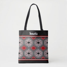 Bolsa Tote Red, White & Black Tribal Tapestry