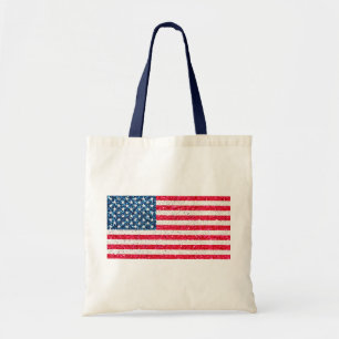 Bolsa Tote Red White Blue Glitter Patriotic American Flag
