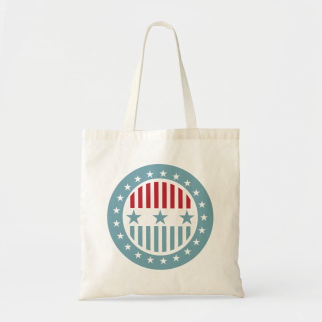 Bolsa Tote Red White e Blue Stars 4 de julho Tote Bag (Frente)