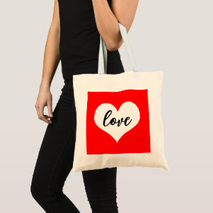 Bolsa Tote Red White Love