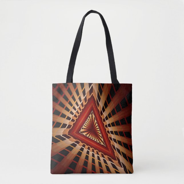 Bolsa Tote Rede Moderna de Fantasia 3D com Design Gráfico Fra (Frente)