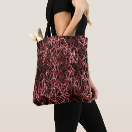 Bolsa Tote Rede vermelha entrelaçada de arame rústico e emara